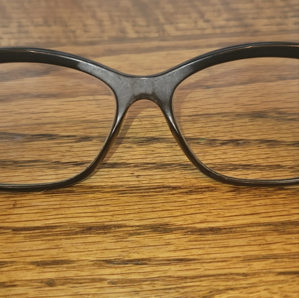 Chanel Iconic CC Signature Black Silver Pewter Optical Small Glasses Frame